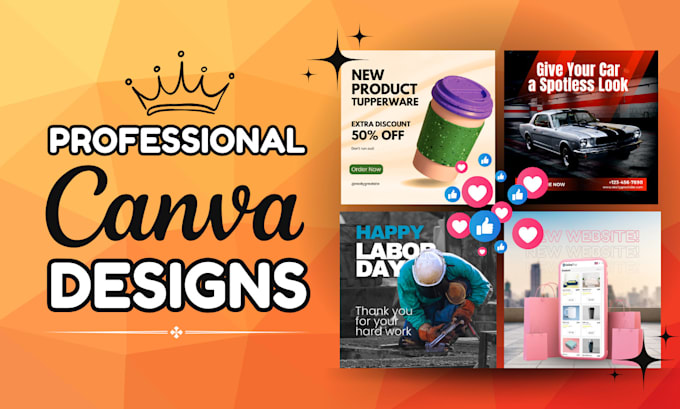 Gig Preview - Create editable social media posts, pdfs, ads, flyers using canva