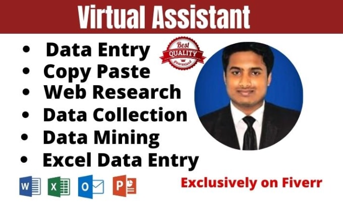 Bestseller - be your, virtual assistant for data entry, web research, and copy paste