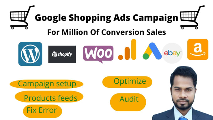 Gig Preview - Do google shopping ads campaign and fix merchant suspension