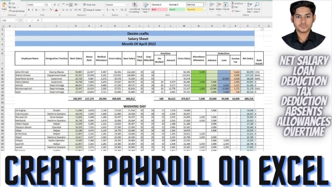 Gig Preview - Manage payroll in excel using formulas and spreadsheets