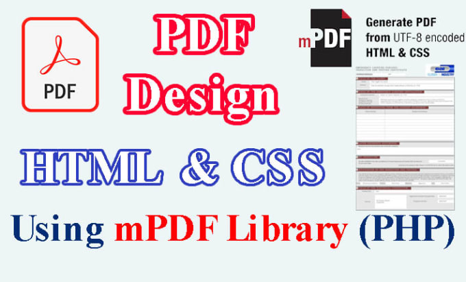 Gig Preview - Pdf design using html, css in mpdf PHP library