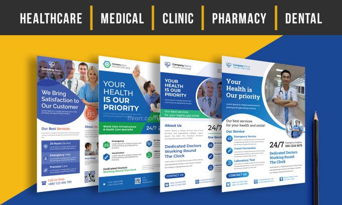 Gig Preview - Do medical healthcare clinic dental doctor pharmacy yoga hospital flyer design