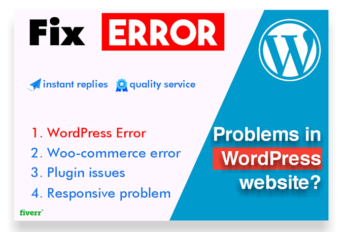 Gig Preview - Professionally fix your wordpress bugs, errors, and issues