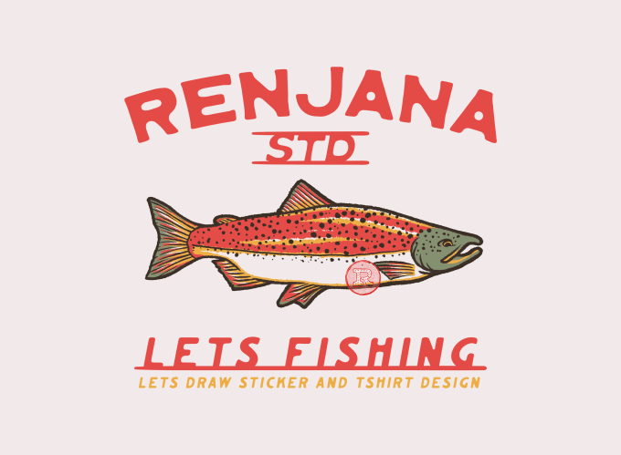 Gig Preview - Draw retro fun fishing design