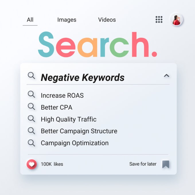 Gig Preview - Provide a negative keyword list for google ads