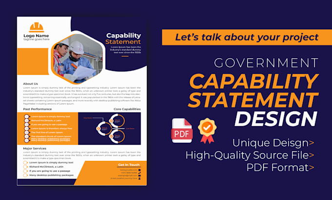 Bestseller - write and design catchy capability statements, govt contract