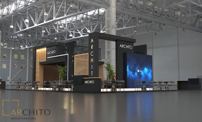 Gig Preview - Our agency will design your exhibition booth, stand, event and kiosk with 3ds max