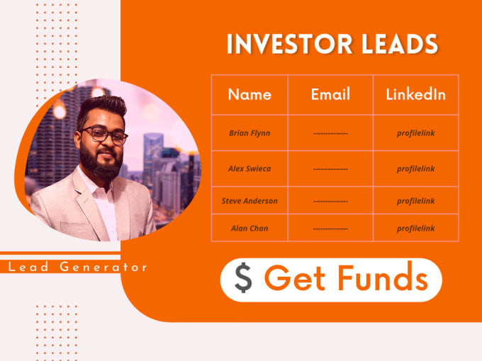 Gig Preview - Find investors, venture capitalists, angel investor list