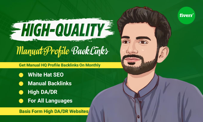 Gig Preview - Build manual HQ profile backlinks monthly on high da sites