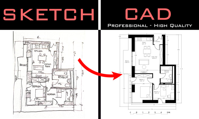 Gig Preview - Convert PDF, sketch to detailed autocad, cad, blueprint