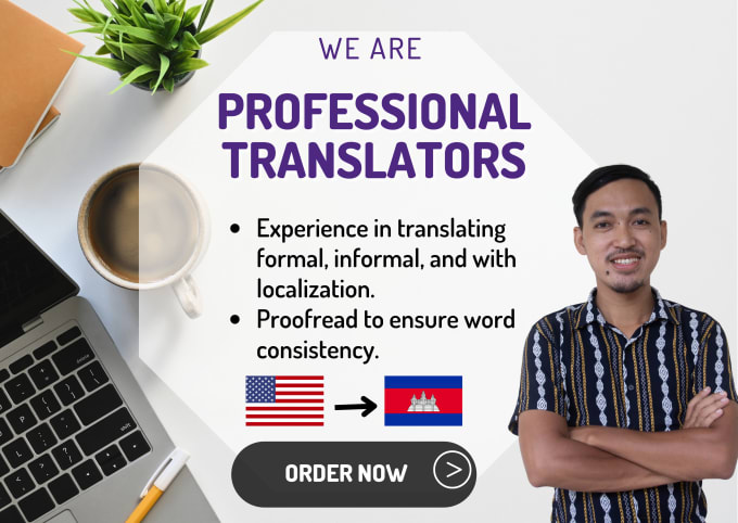 Gig Preview - Translate from english to khmer with localization