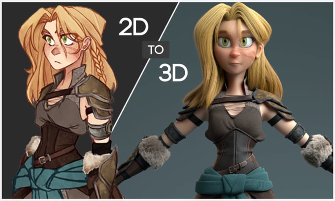 Gig Preview - Create high quality 3d characters from 2d concepts