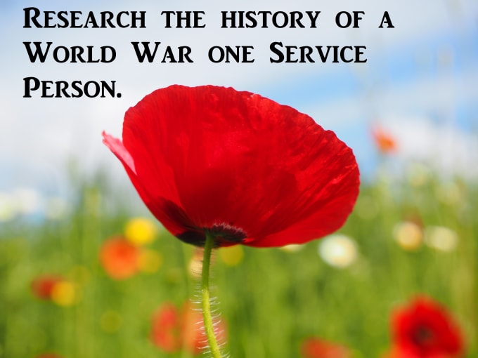 Gig Preview - Research the history of a british world war one soldier