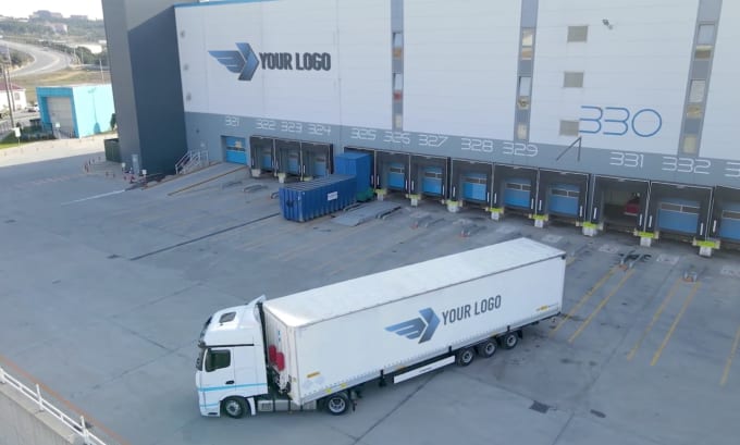 Gig Preview - Create a realistic logistics video with a truck with the company logo