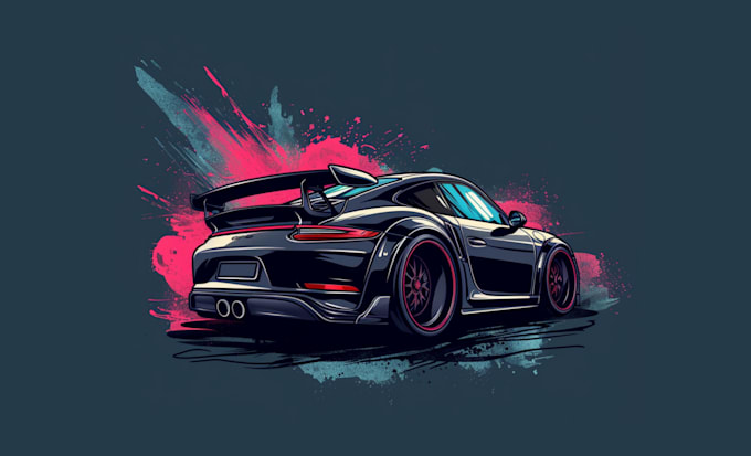 Gig Preview - Draw vector cartoon car ilustration for your t shirt