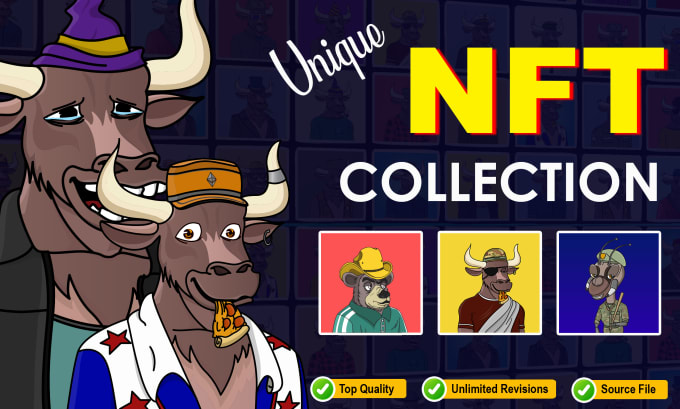 Bestseller - create unique nft collection and nft accessories in cartoon style