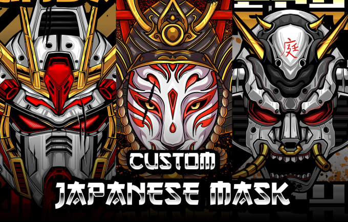 Gig Preview - Make japanese mask illustration, japanese illustration for t shirt, merchandise