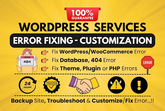 Gig Preview - Fix any wordpress error and issue in 24 hours