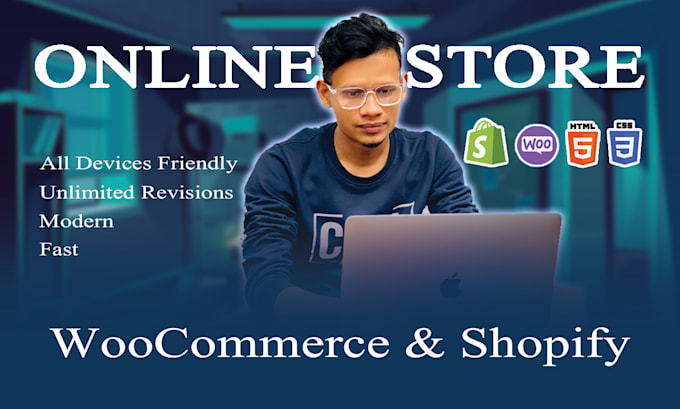 Gig Preview - Create ecommerce website development shopify online store and woocommerce store