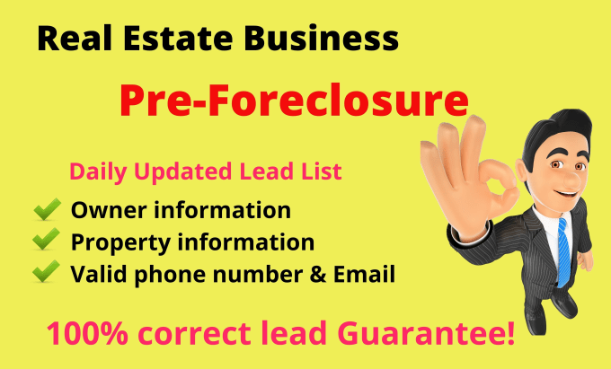 Gig Preview - Provide real estate pre foreclosure and foreclosure leads