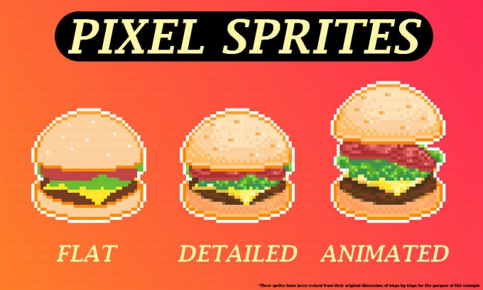 Gig Preview - Create static and animated pixel sprites