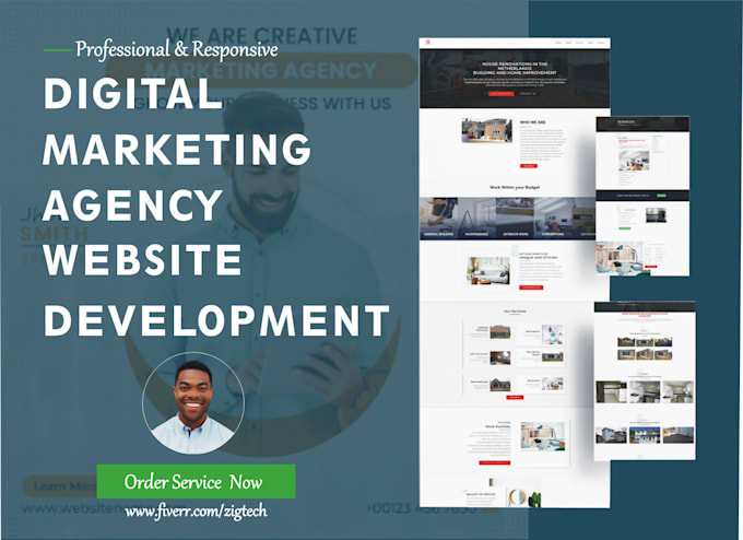 Gig Preview - Create digital marketing agency website, sales funnel or landing page