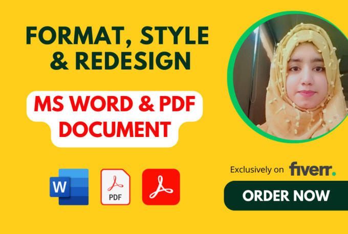 Gig Preview - Format, redesign a pdf document microsoft ms word document