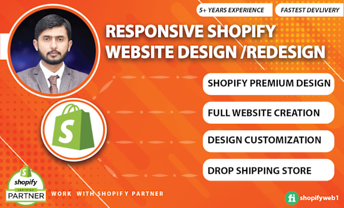 Gig Preview - Setup profitable shopify website or shopify store design