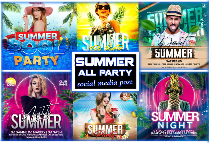 Gig Preview - Do summer party, beach party, pool party flyers