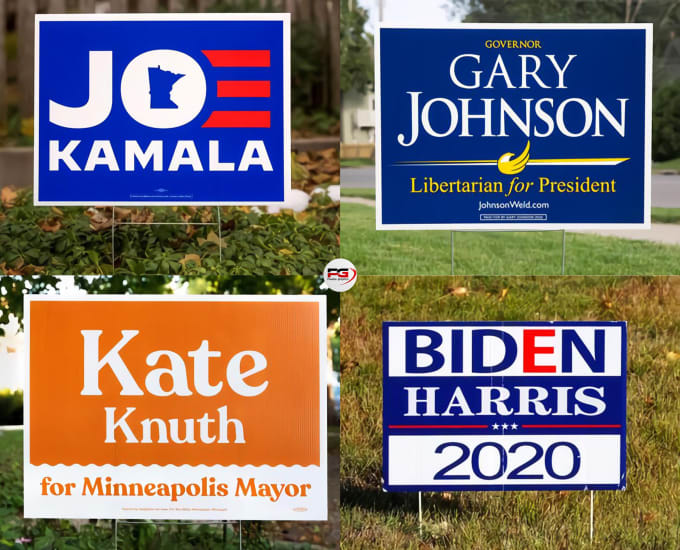 Gig Preview - Design political yard sign or lawn sign, logo for your election campaign