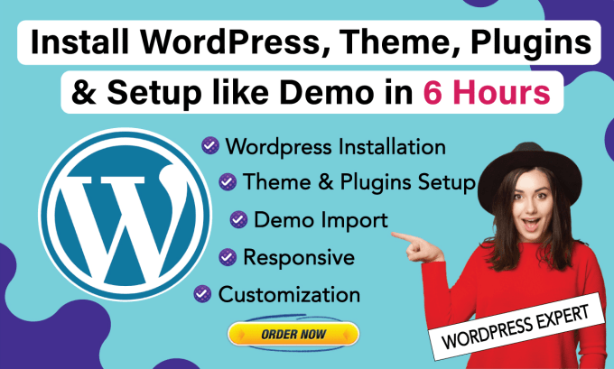 Gig Preview - Install wordpress, setup theme demo and do customization