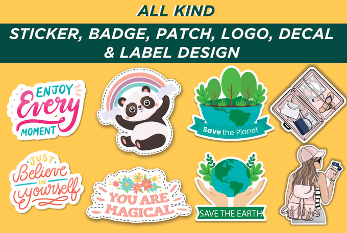 Gig Preview - Do all kind sticker design, badge, telegram sticker, decal, logo, label design