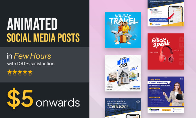 Gig Preview - Design animated social media posts, flyers, gifs, banners