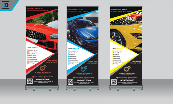 Gig Preview - Design a print ready roll up banner for you