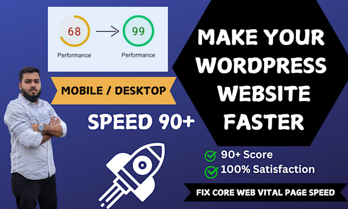 Gig Preview - Do wordpress speed optimization for google page speed, gtmetrix, core web vitals