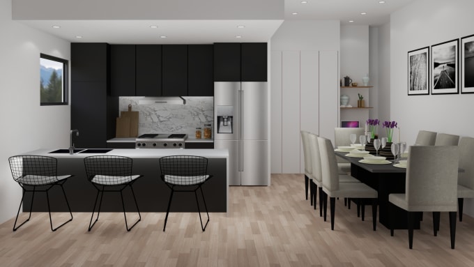 Gig Preview - Design kitchen and all residential interior exterior render