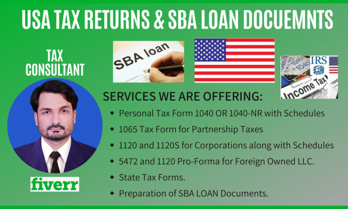 Gig Preview - Prepare USA individual and business tax returns and sba loan