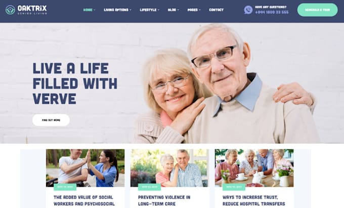 Gig Preview - Design homecare website assisted living, senior care website