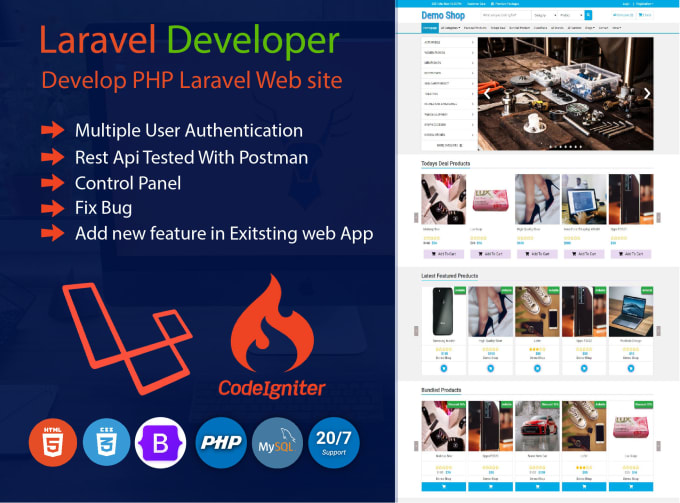 Gig Preview - Develop PHP laravel website