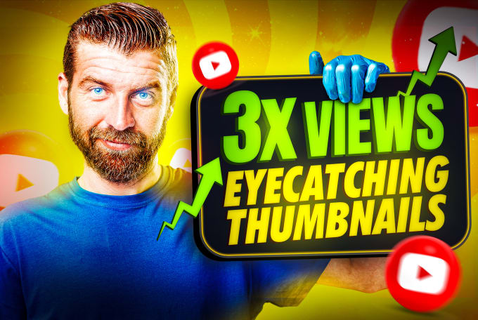 Gig Preview - Design amazing youtube thumbnail in 3 hours