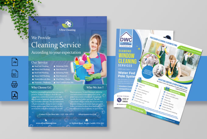 Gig Preview - Design cleaning service pressure wash junk removal lawn care landscaping flyer