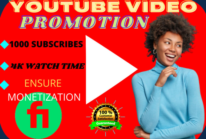 Gig Preview - Do youtube promotion channel monetization