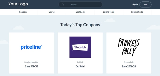 Gig Preview - Build your coupons deals and cashback affiliated website