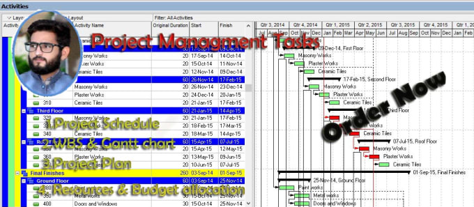 Gig Preview - Create gantt chart,wbs,work schedule  with primavera p6