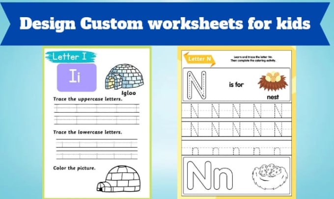 Gig Preview - Design worksheets and activity books for kids