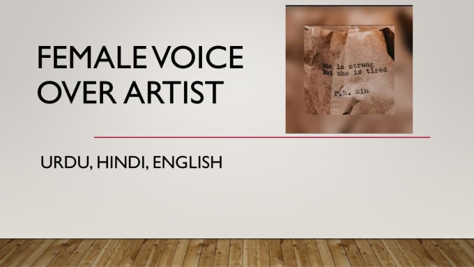 Gig Preview - Be your female hindi english urdu voiceover artist