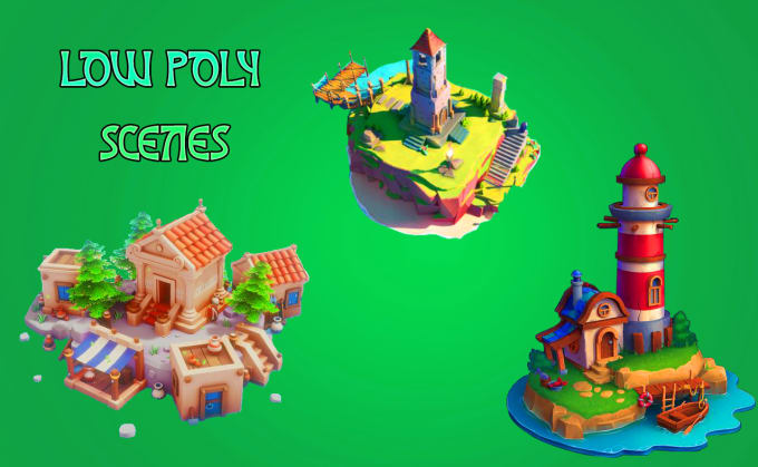 Gig Preview - Design 3d low poly environments, scenes, maps, any game assets