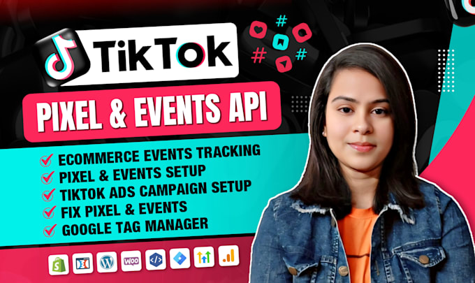 Gig Preview - Setup tiktok pixel shopify, events api, shop, ads, snapchat, meta pixel, ga4,gtm