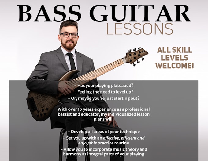 Gig Preview - Teach you to play the bass, professional personalized lessons