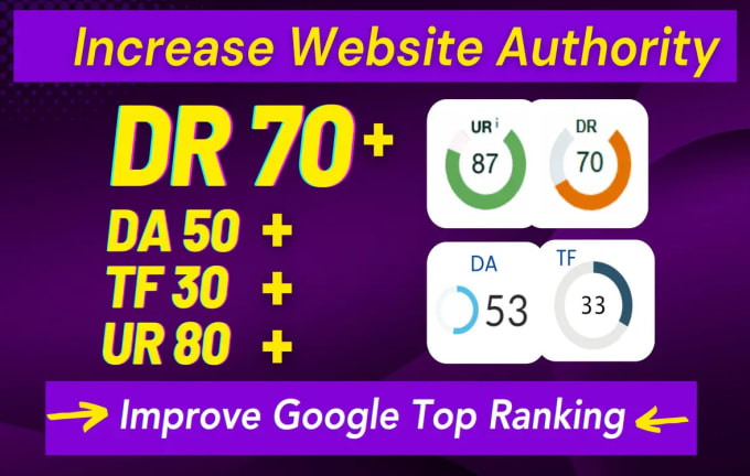 Bestseller - increase your DR to 70 and improve moz da tf ur with SEO backlinks